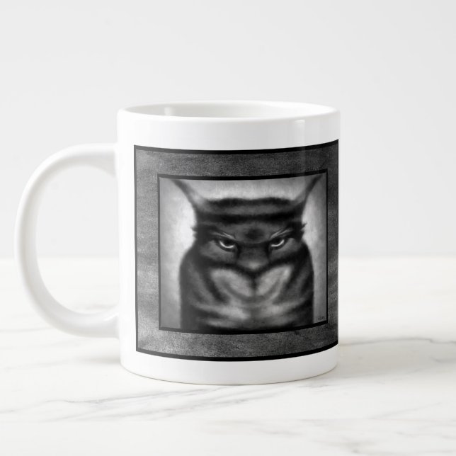Sinister Cat Large Coffee Mug (Left)