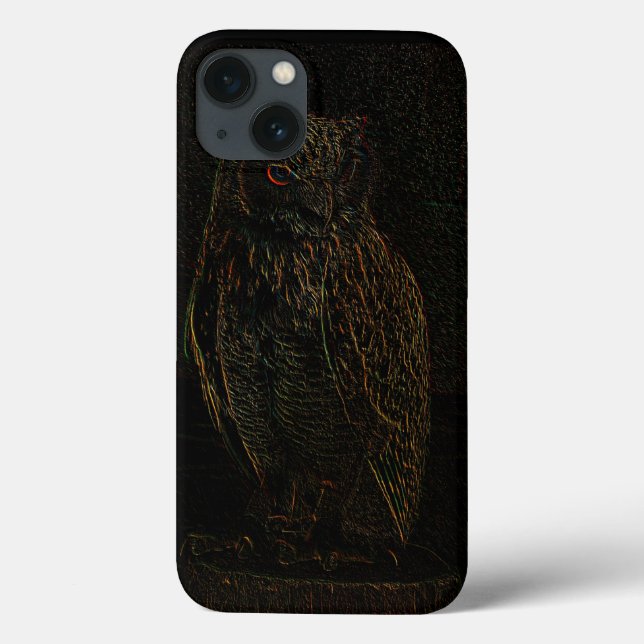 Sinister Dark Owl Glowing Eyes Black Case-Mate iPhone Case (Back)