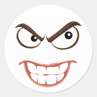 SINISTER FACE CLASSIC ROUND STICKER