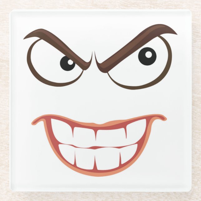 SINISTER FACE GLASS COASTER (Front)