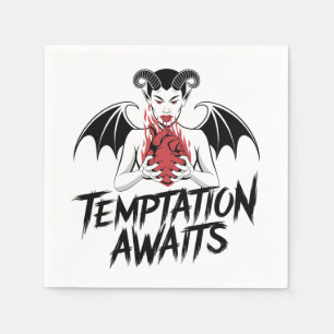 Sinister Gothic Demon Design - Temptation Awaits  Napkin