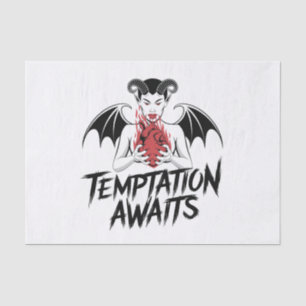 Sinister Gothic Demon Design - Temptation Awaits Tissue Paper