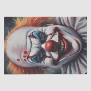 Sinister Grin: Scary Clown Decoupage Tissue Paper