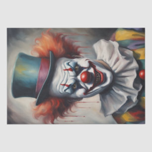 Sinister Grin: Scary Clown Decoupage  Tissue Paper