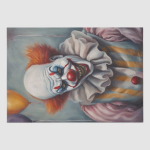Sinister Grin: Scary Clown Decoupage Tissue Paper