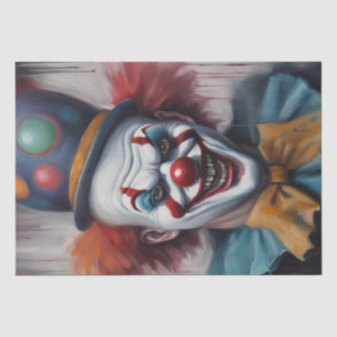 Sinister Grin: Scary Clown Decoupage  Tissue Paper
