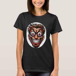Sinister Grinning Face Graphic For Horror Enthusia T-Shirt