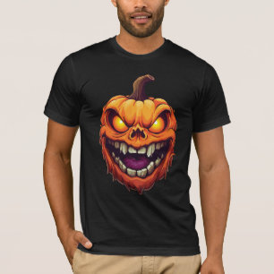 Sinister Grinning Pumpkin Head T-Shirt