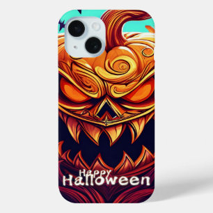 Sinister Jack-o-Lantern Bats Halloween Art iPhone 15 Case