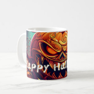 Sinister Jack-o-Lantern Bats Halloween Art Coffee Mug