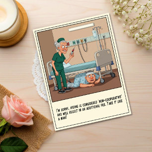 Sinister Nurse Hunts Patient Under Bed Get Well Postcard