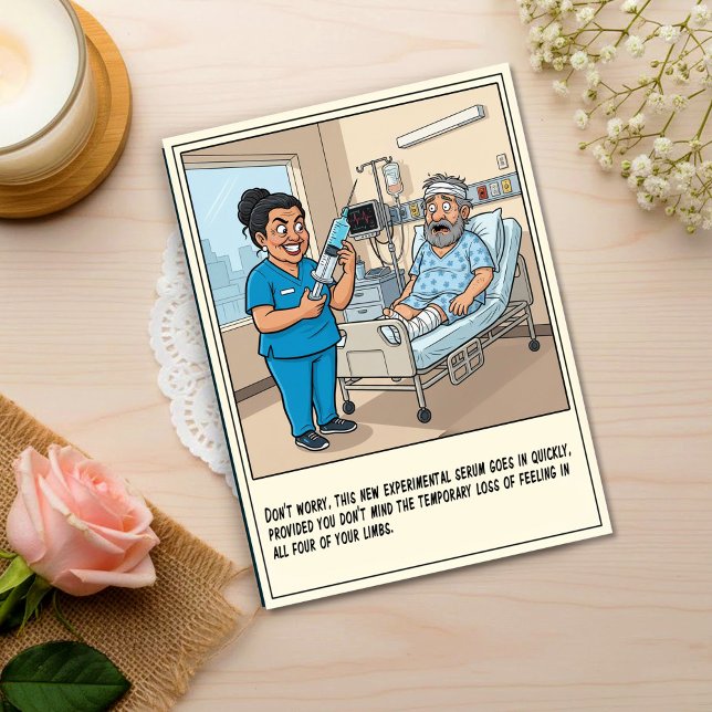 Sinister Nurse Prepares Injection Get Well Postcard (Creator Uploaded)