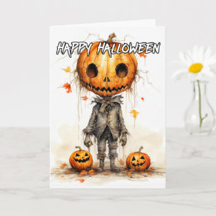 Sinister Pumpkin Fiend   Happy Halloween Card