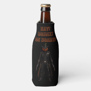 Sinister Pumpkin Sheriff Cowboy Jack-o'-Lantern Gr Bottle Cooler