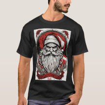 Sinister Santa Circle Tee: Retro Vector Art by Dan