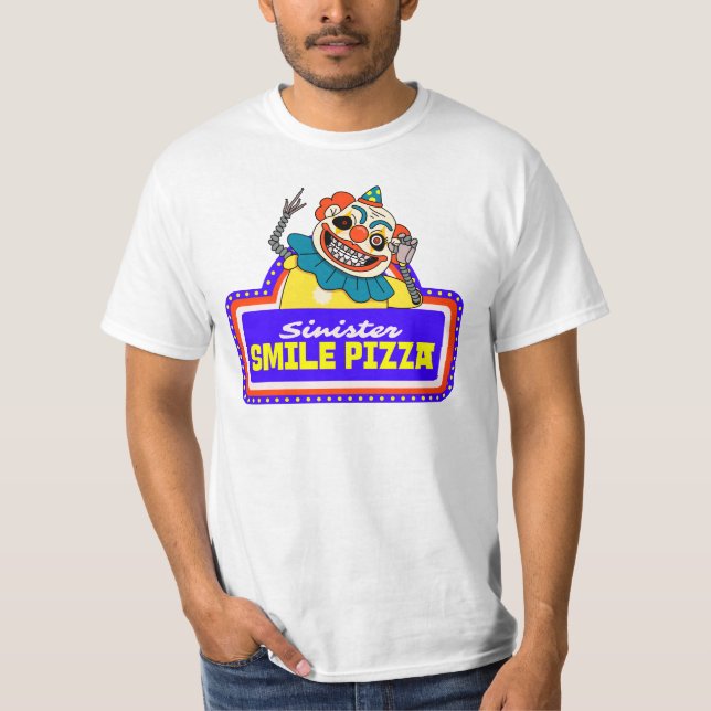 Sinister Smile Pizza T-Shirt (Front)