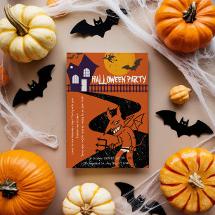  Sinister Soiree: Evil Halloween Party Invitation