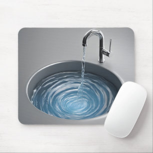 Sink and Faucet With Water Mouse Pad