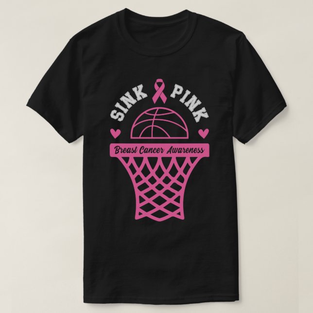 Sink And Pink Awareness Month For Survivors Basket T-Shirt (Design Front)