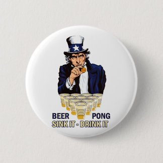 Sink it Drink it Abe Lincoln 6 Cm Round Badge