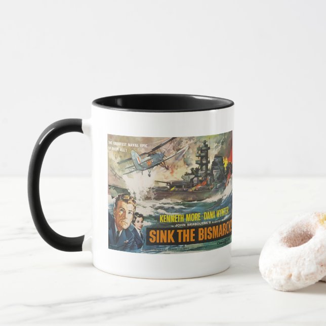 Sink the Bismarck film Mug (With Donut)