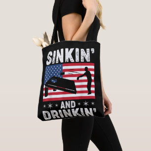 Sinkin And Drinkin Cornhole Funny Cornhole Outfits Tote Bag