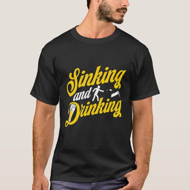 Sinking and Drinking Cornhole T-Shirt (Front)