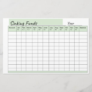 Sinking Fund spreadsheet Stationery