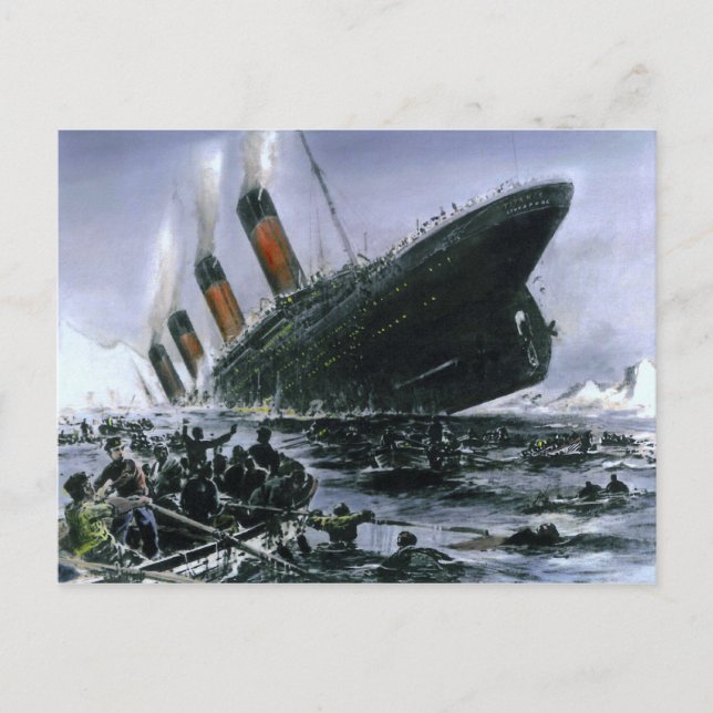 Sinking RMS Titanic Postcard (Front)