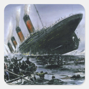 Sinking RMS Titanic Square Sticker