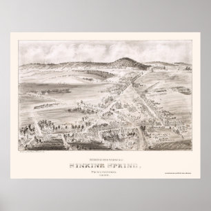 Sinking Spring, PA Panoramic Map - 1898 Poster