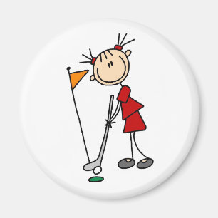 Sinking The Putt From The Green Bag Magnet