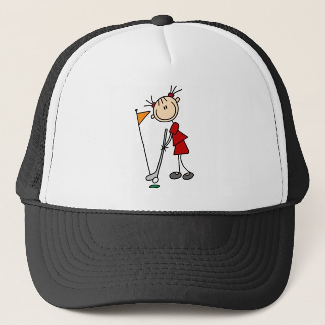 Sinking The Putt From The Green Bag Trucker Hat (Front)