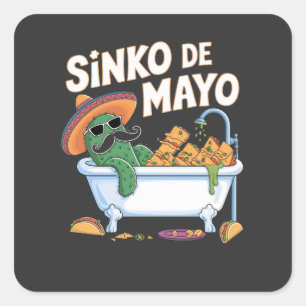 Sinko de Mayo Cinco De Mayo Cactus Funny  Square Sticker