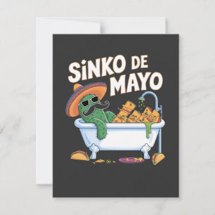 Sinko de Mayo Cinco De Mayo Cactus Funny Thank You Card