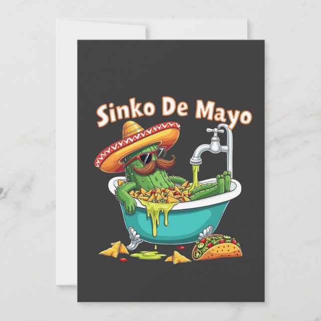 Sinko de Mayo"Funny Cinco de Mayo Cactus  Announcement (Front)