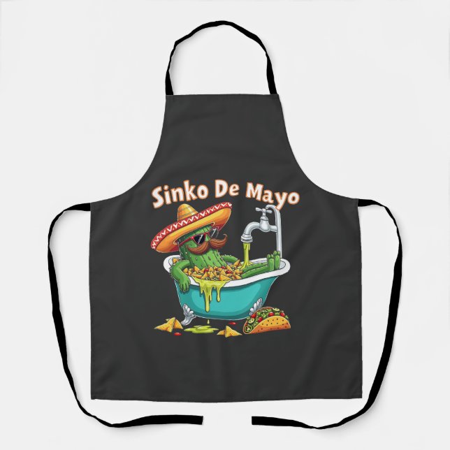 Sinko de Mayo"Funny Cinco de Mayo Cactus  Apron (Front)