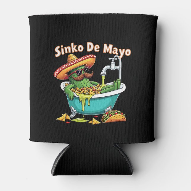Sinko de Mayo"Funny Cinco de Mayo Cactus  Can Cooler (Front)