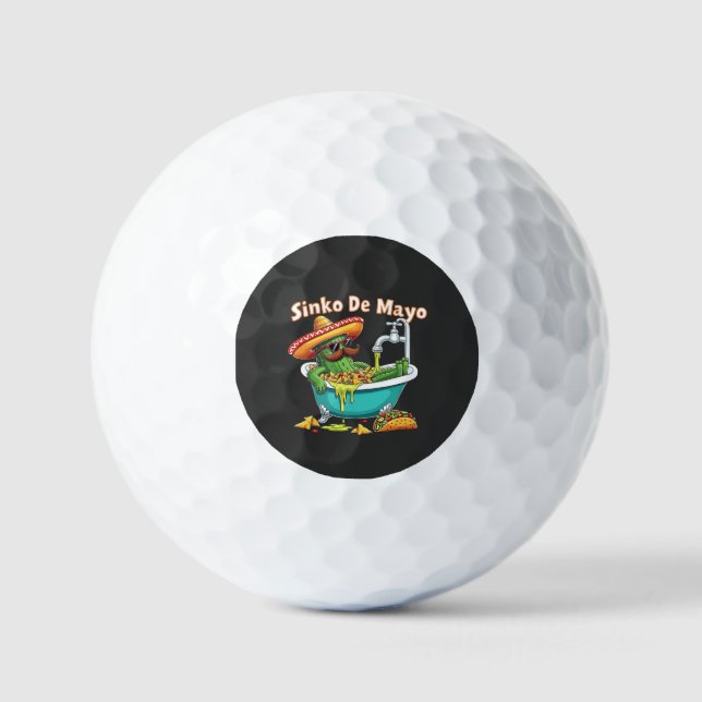 Sinko de Mayo"Funny Cinco de Mayo Cactus  Golf Balls (Front)