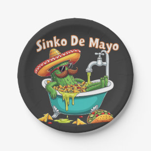 Sinko de Mayo"Funny Cinco de Mayo Cactus  Paper Plate