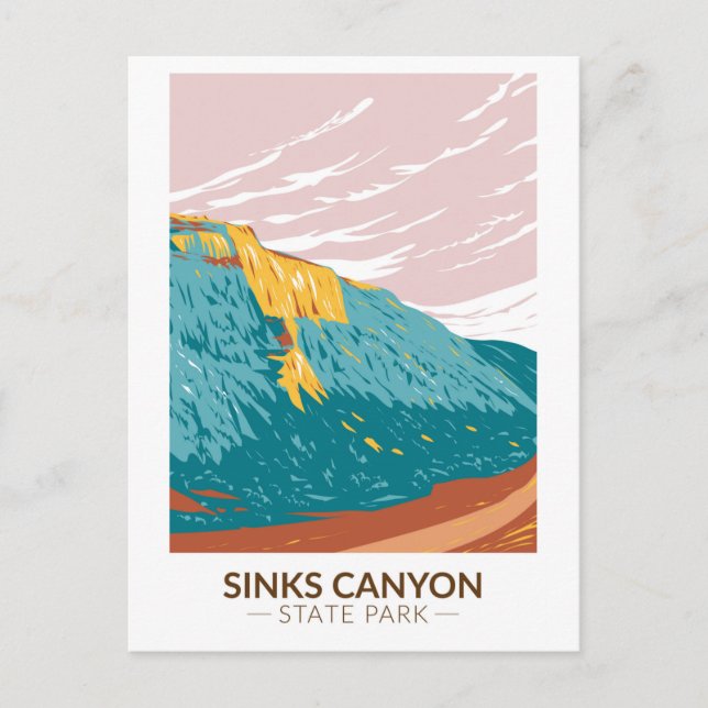 Sinks Canyon State Park Wyoming Vintage Postcard (Front)