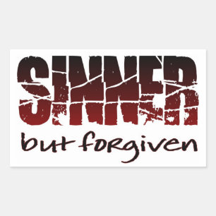 Sinner but forgiven rectangular sticker