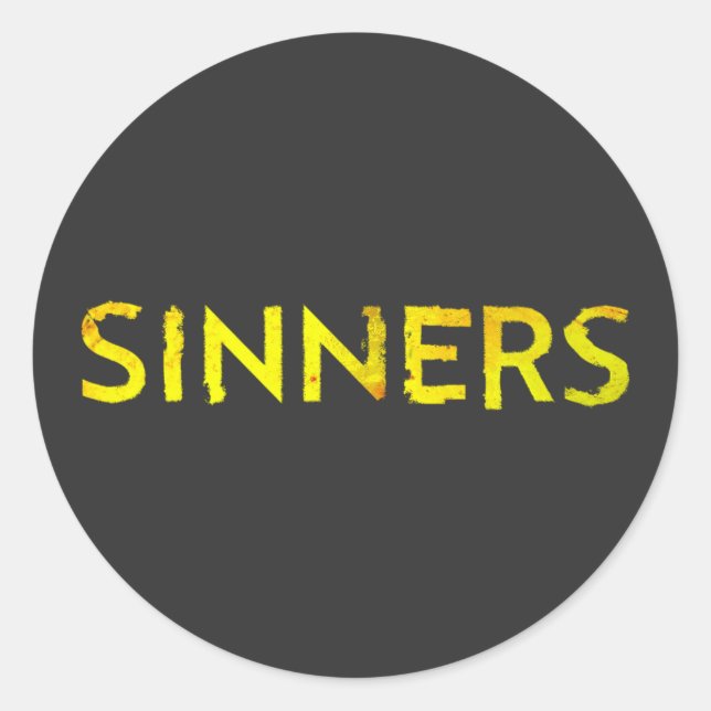 Sinners Classic Round Sticker (Front)