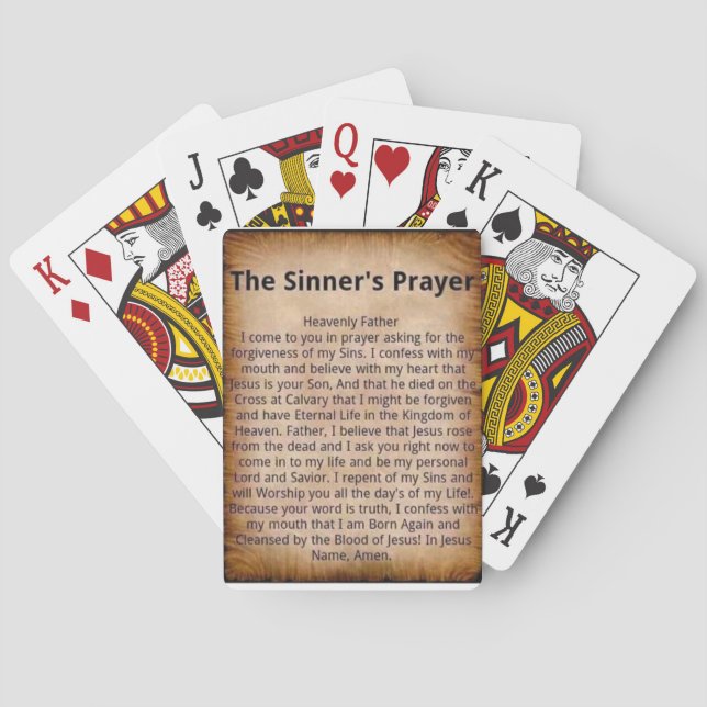 Sinner's Prayer Playing Cards (Back)
