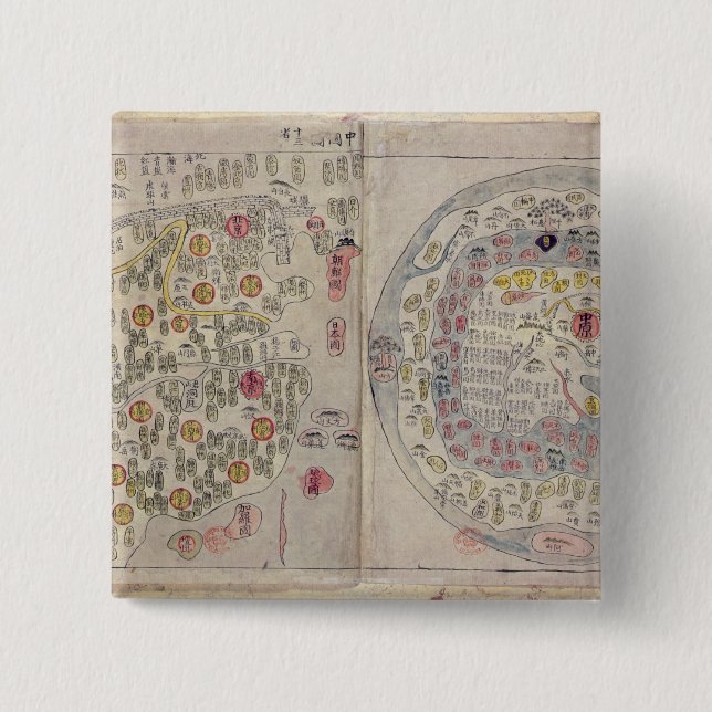 Sino Korean world map 15 Cm Square Badge (Front)
