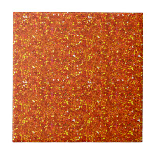 Sinopia Orange Glitter Ceramic Tile