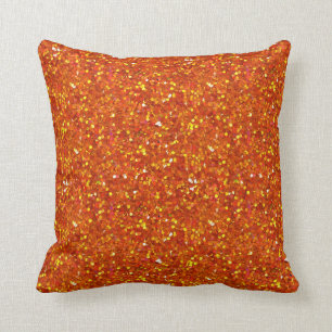 Sinopia Orange Glitter Cushion