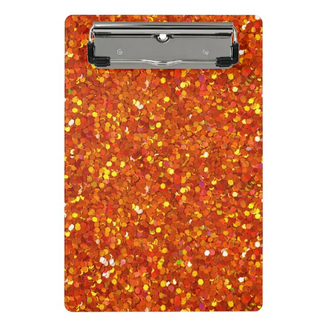 Sinopia Orange Glitter Mini Clipboard (Front)