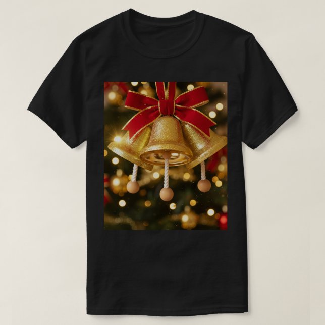 Sinos de Natal Dourados T-Shirt (Design Front)