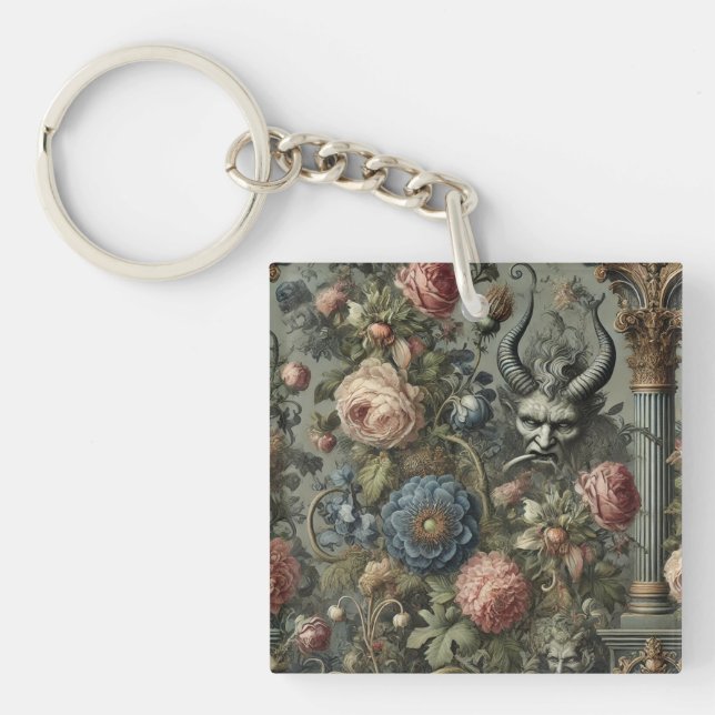Sins of the Affluent – Gothic Victorian Design Key Ring (Front)